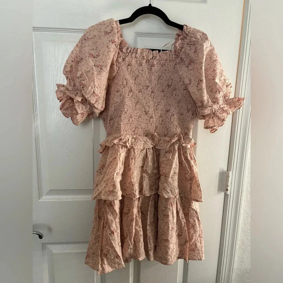 Tuckernuck Hyacinth House Pink Floral Smocked Marie Mini Dress - Picture 3 of 6